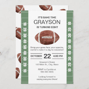 Football Birthday Invitation 5x7