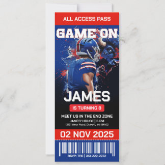 Football Birthday Invitation: Digital Download Invitation