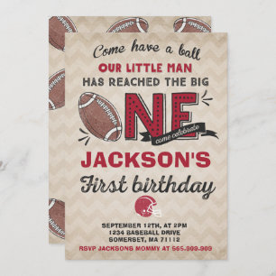 Football Birthday Invitation Football 1st Birthday