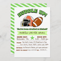 Football Birthday Invitations For Boys Huddle up !