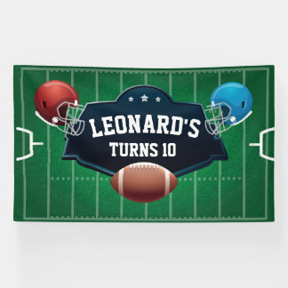 Football birthday party backdrop banner