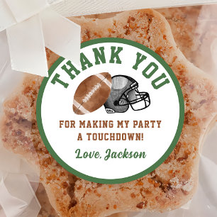 Football Birthday Party Classic Round Sticker