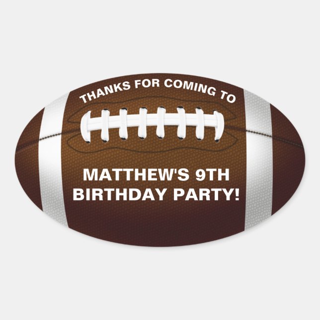 Football Birthday Party Favour Sticker (Front)