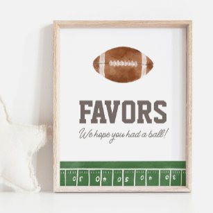 Football Birthday Party Favours Sign