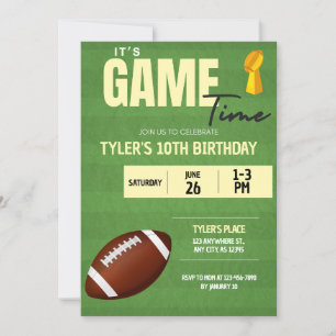 Football Birthday Party Invitation