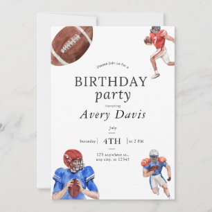Football Birthday Party Invitation