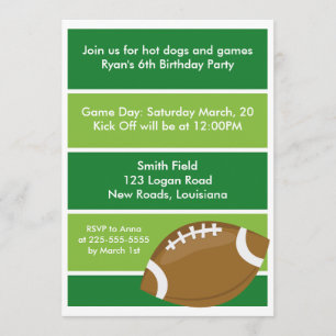 Football Birthday Party Invitation