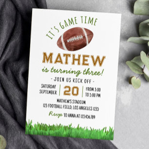Football Birthday Party Invitation Any Age