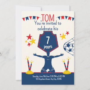 Football Birthday Party Invitation for Boys