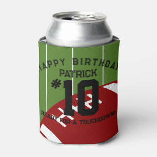 Football Birthday Party Personalised Banner Can Cooler