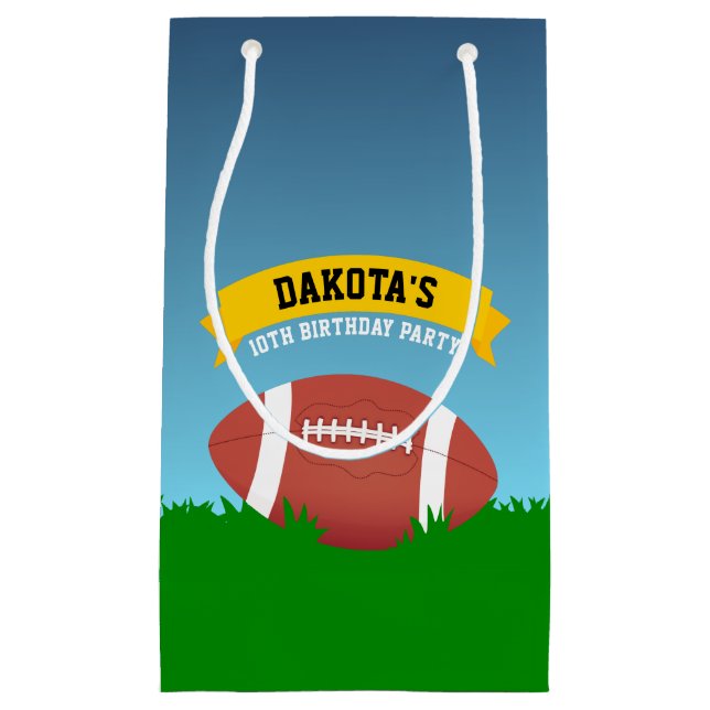 Football Birthday Party Small Gift Bag (Front)