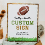 Football Birthday Party Table Sign<br><div class="desc">Our football birthday custom sign is a great way to personalise and add that special touch to your party decorations. The design is fully customisable, so you can add any text, name, age, or other relevant information of your choice. This product is perfect for a watercolor themed party and it's...</div>