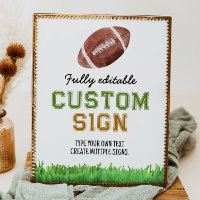 Football Birthday Party Table Sign