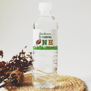 Football Birthday Party Water Bottle Label