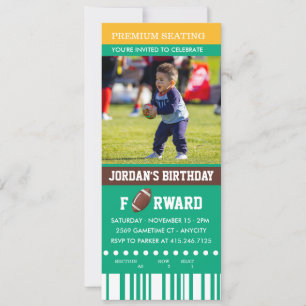 Football Birthday Photo Birthday Invite