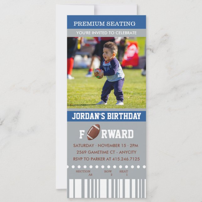 Football Birthday | Photo Birthday Invite (Front)