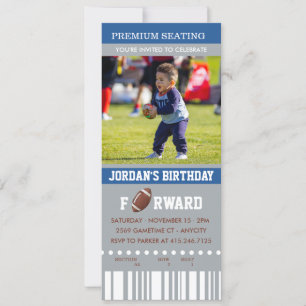 Football Birthday   Photo Birthday Invite