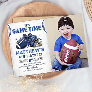 Football Birthday Photo Invitation