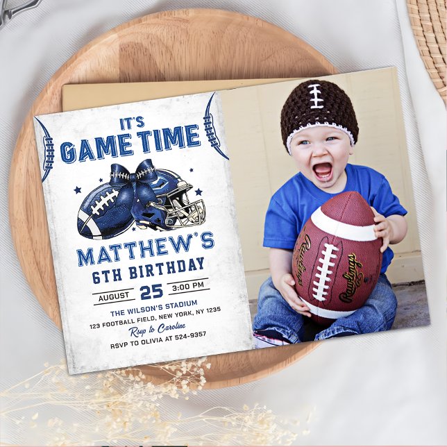 Football Birthday Photo Invitation (Creator Uploaded)
