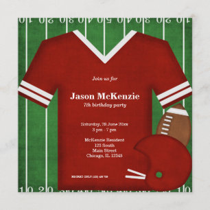 Football Birthday (Red) Invitation