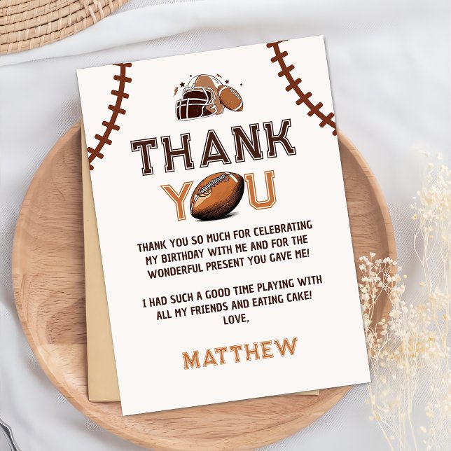 Football Birthday Thank You Card (Creator Uploaded)
