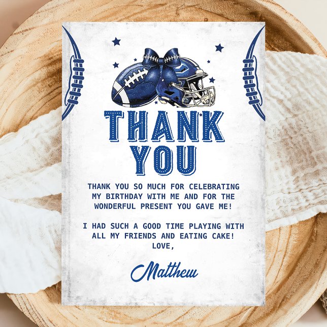 Football Birthday Thank You Card (Creator Uploaded)