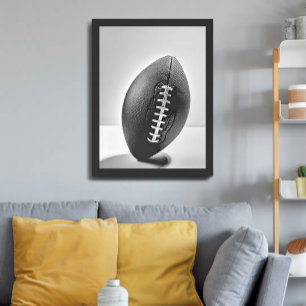 Football Black and White Minimalist Poster