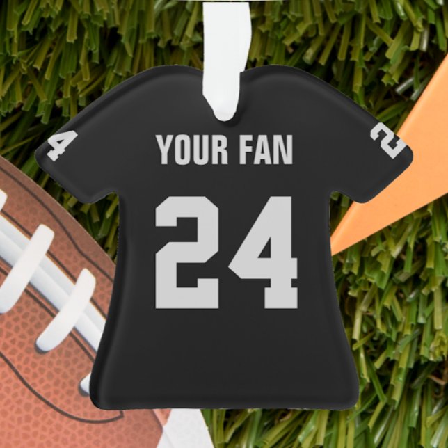 Football Black & Silver Jersey Ornament (Creator Uploaded)