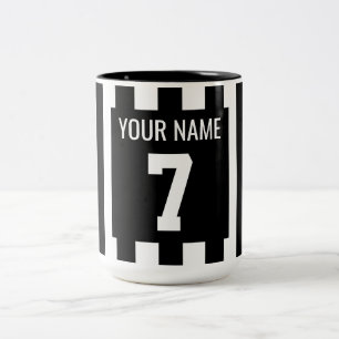 Football Black & White Jersey Two-Tone Coffee Mug