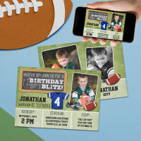 Football Blitz Kids' Birthday Party Invitation