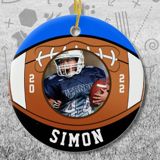Football Blue Black Team Colours Ceramic Ornament