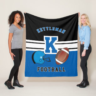 Football 🏈 Blue Sport Letter Fleece Blanket