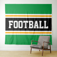 FOOTBALL Bold Green Black Yellow Racing Stripes