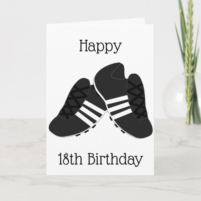 Football Boots Personalised 18th Birthday Card (Front)