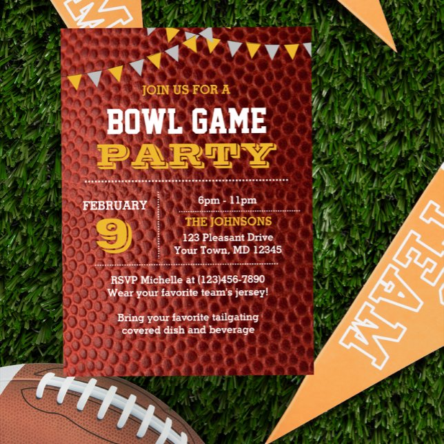 Football Bowl Championship Party Invitation (Creator Uploaded)