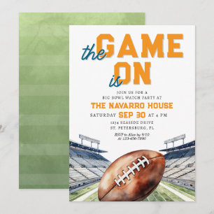 Football Bowl Game Watch Party Invitation