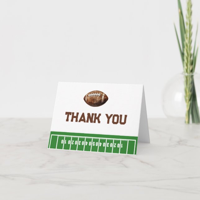 Football Boy Baby Shower Thank You Card (Front)