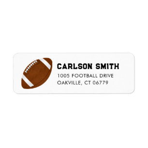 Football Boy Birthday Party Return Address Label