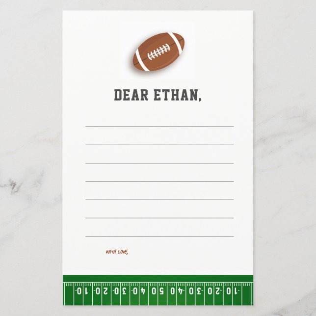 Football Boy Birthday Time Capsule Cards (Front)