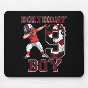 Football Boy Dabbing 9th Birthday Love Sneakers 9 Mouse Pad