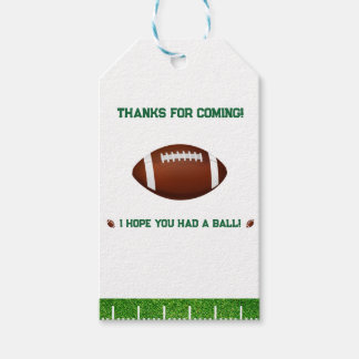 Football boy first birthday party gift tag