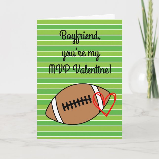 Football Boyfriend Valentine's Day Card (Front)