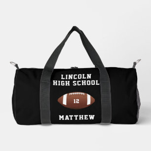 Football Boys School Team Name Number Sports Duffle Bag