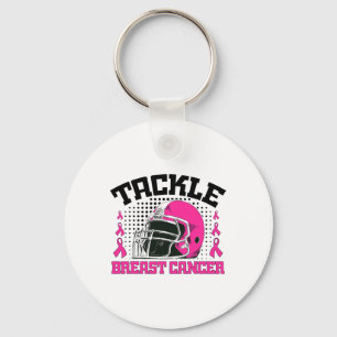 Football Breast Cancer Awareness Pink Ribbon Boys Key Ring