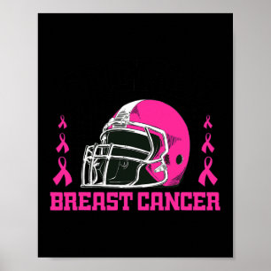 Football Breast Cancer Awareness Pink Ribbon Boys Poster