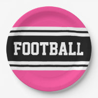 FOOTBALL Bright Pink Black White Racing Stripes