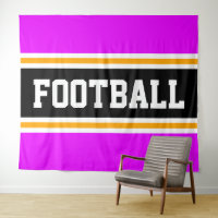 FOOTBALL Bright Pink Black Yellow Racing Stripes