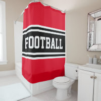 FOOTBALL Bright Red Black White Racing Stripes