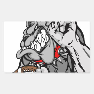 football bulldog rectangular sticker
