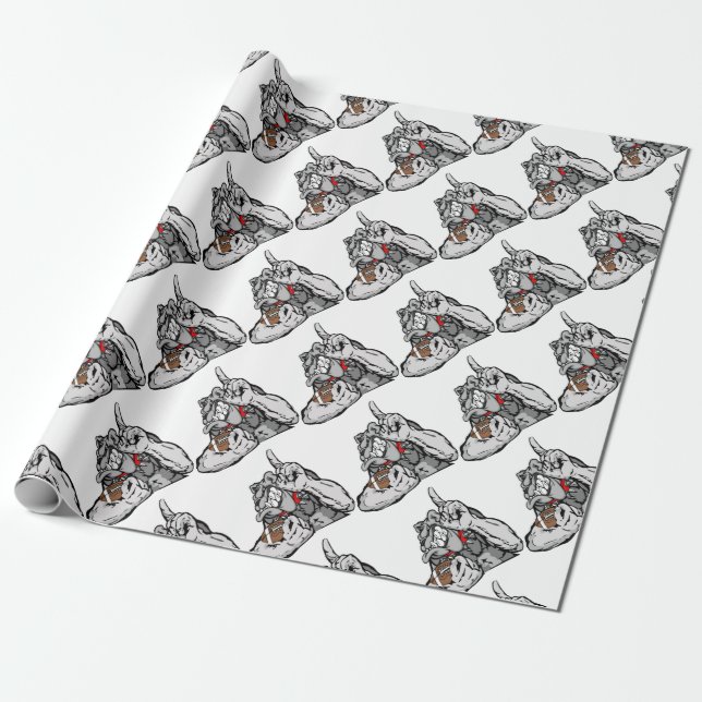 football bulldog wrapping paper (Unrolled)